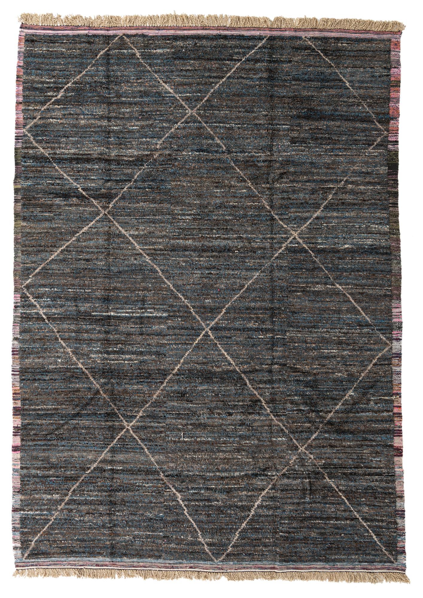 9' 1 x 12' 8 Hand Knotted Moroccan Wool Rug