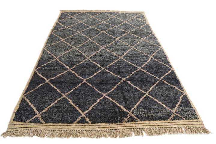 6' 3 x 9' 9 Hand Knotted Moroccan Wool Rug