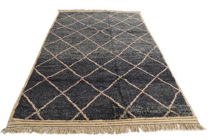 Detail image of 6' 3 x 9' 9 Hand Knotted Moroccan Wool Rug