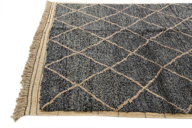 Detail image of 6' 3 x 9' 9 Hand Knotted Moroccan Wool Rug