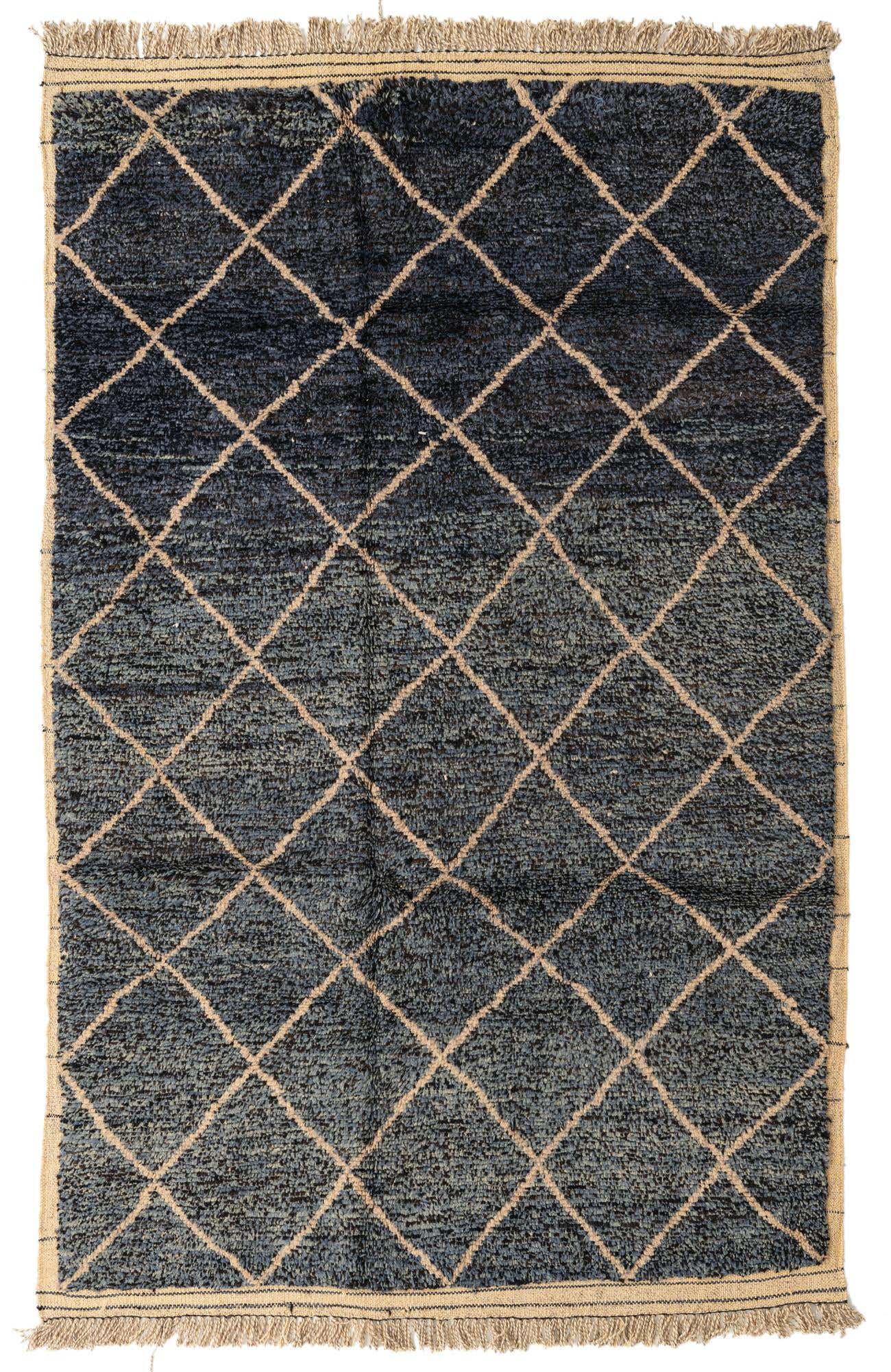6' 3 x 9' 9 Hand Knotted Moroccan Wool Rug