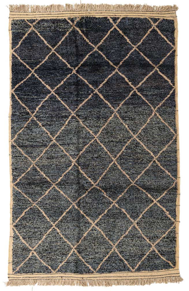 6' 3 x 9' 9 Hand Knotted Moroccan Wool Rug