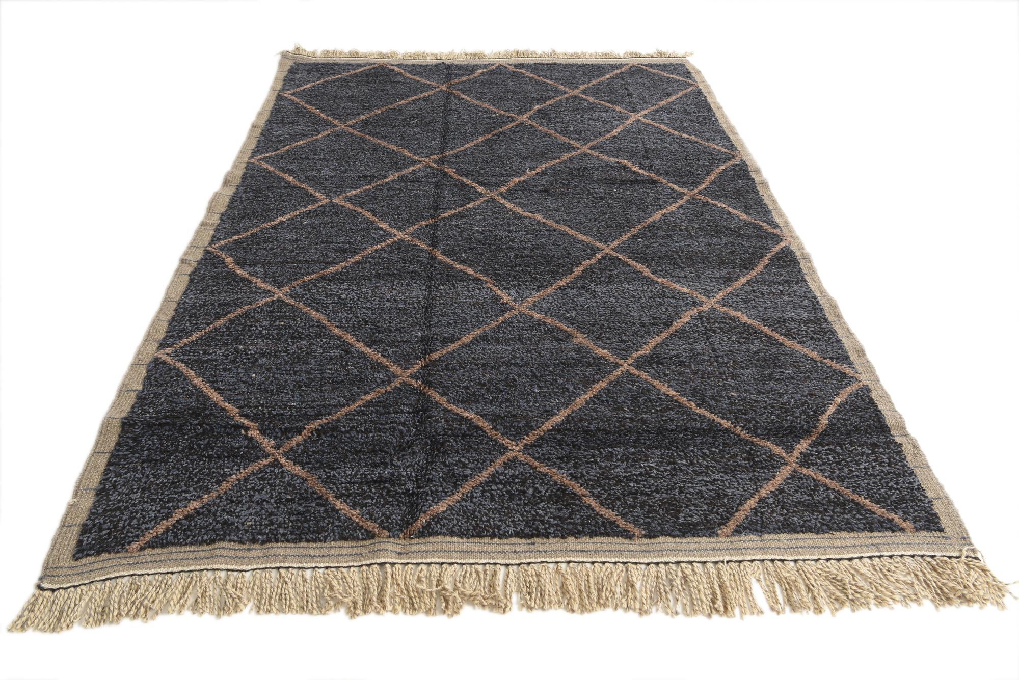 6' 2 x 9' 1 Hand Knotted Moroccan Wool Rug