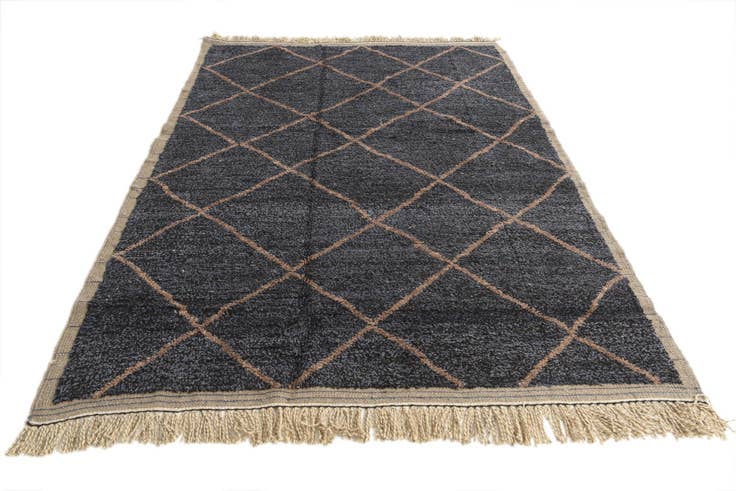 Detail image of 6' 2 x 9' 1 Hand Knotted Moroccan Wool Rug