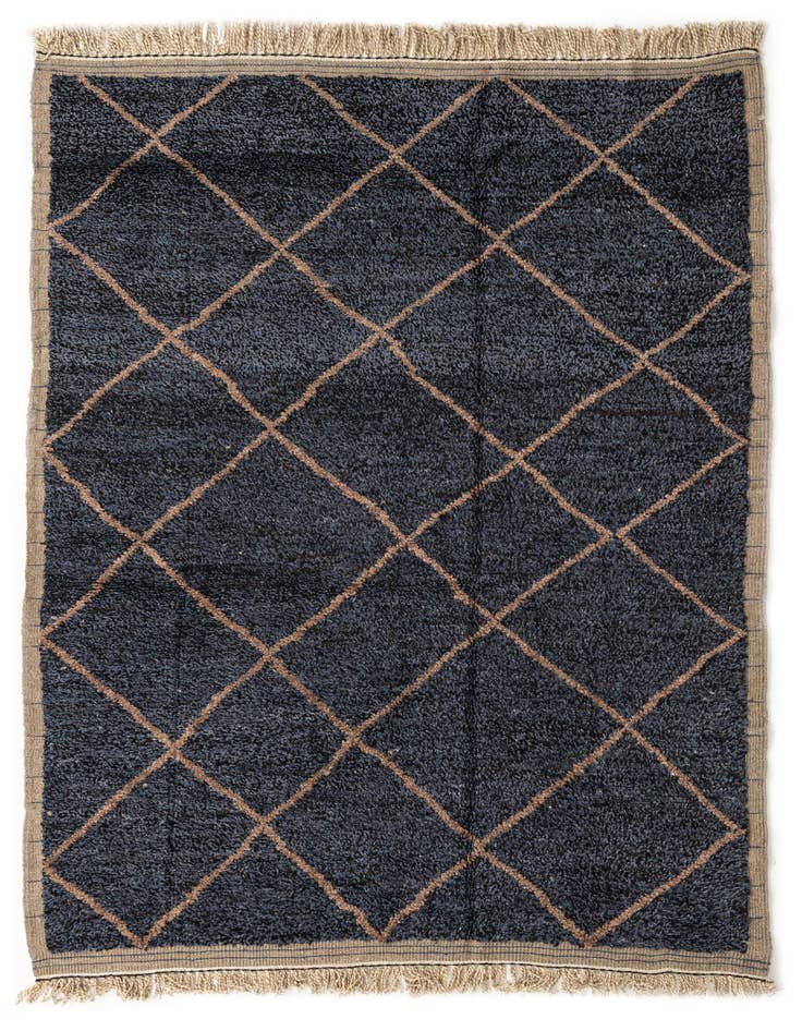 Detail image of 6' 2 x 9' 1 Hand Knotted Moroccan Wool Rug