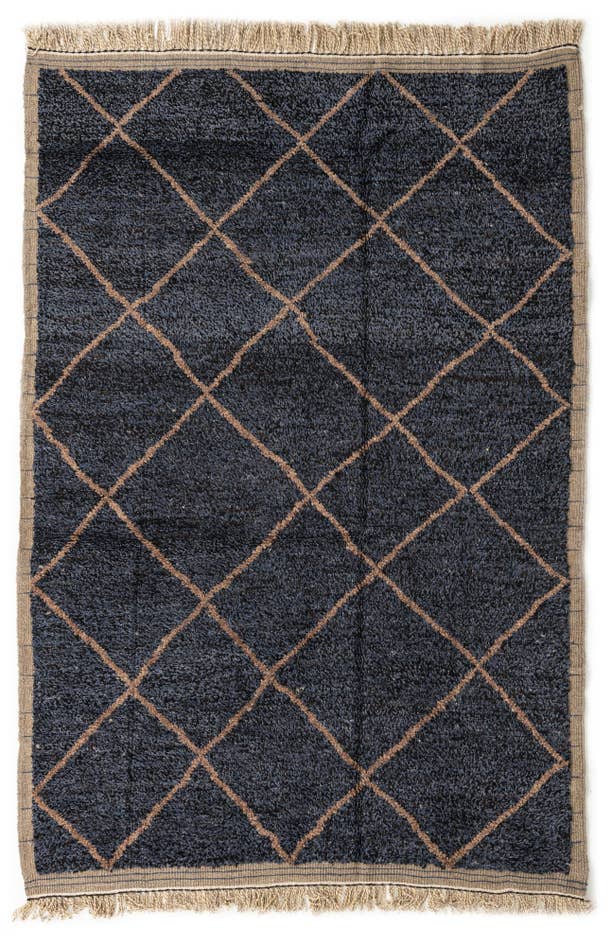Detail image of 6' 2 x 9' 1 Hand Knotted Moroccan Wool Rug