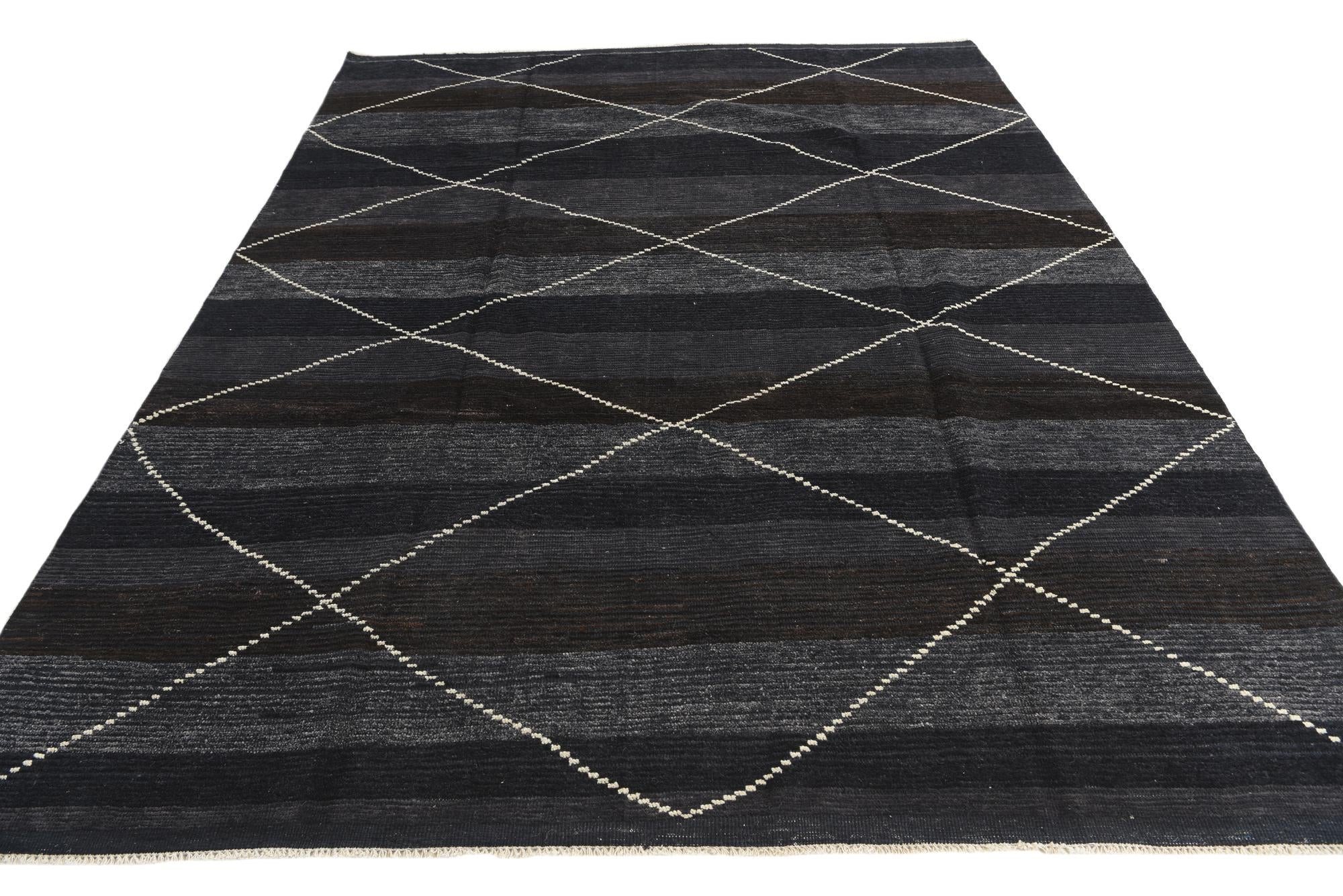 8' 2 x 10' 10 Hand Knotted Moroccan Wool Rug