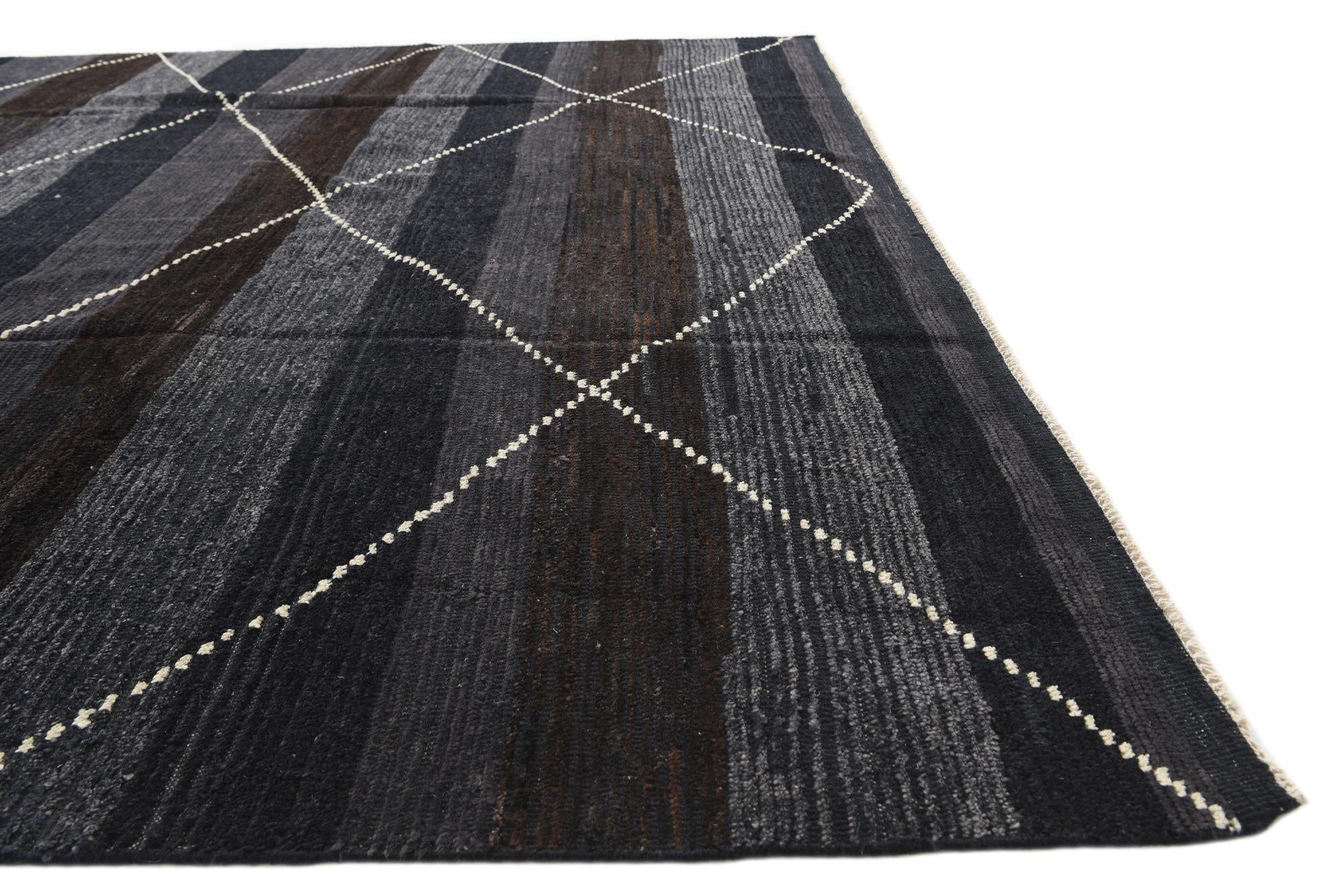 8' 2 x 10' 10 Hand Knotted Moroccan Wool Rug