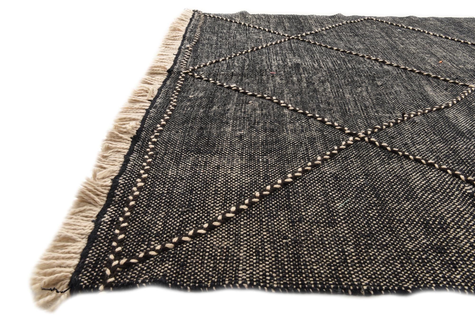 6' 9 x 9' 5 Hand Knotted Moroccan Wool Rug