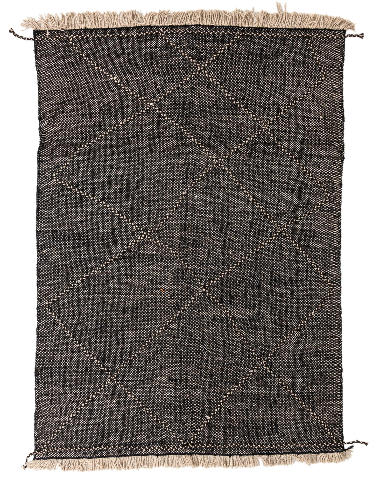 6' 9 x 9' 5 Hand Knotted Moroccan Wool Rug