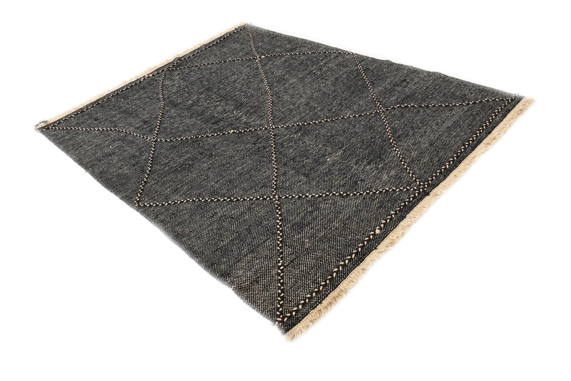 6' 1 x 7' 8 Hand Knotted Moroccan Wool Rug