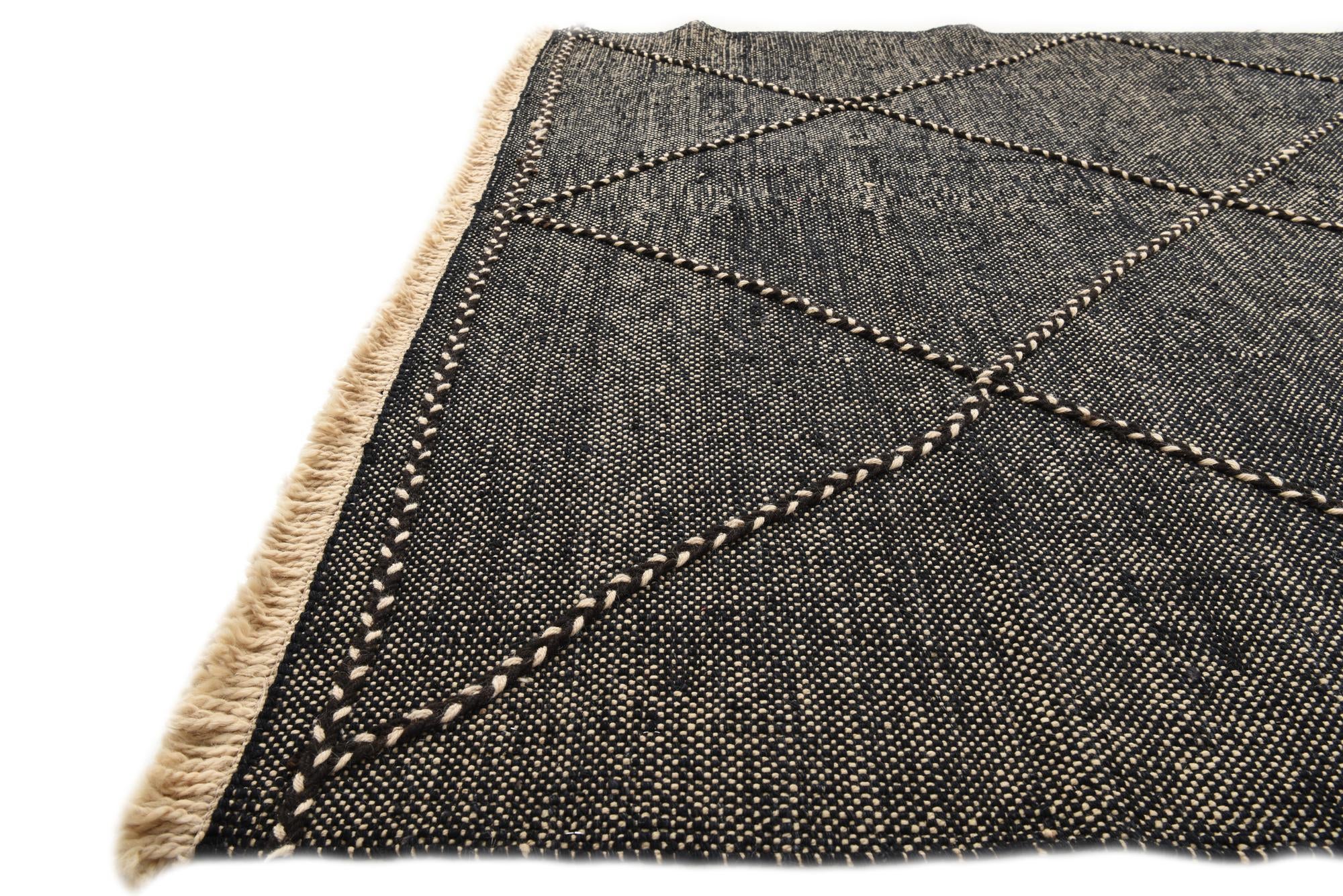 6' 1 x 7' 8 Hand Knotted Moroccan Wool Rug