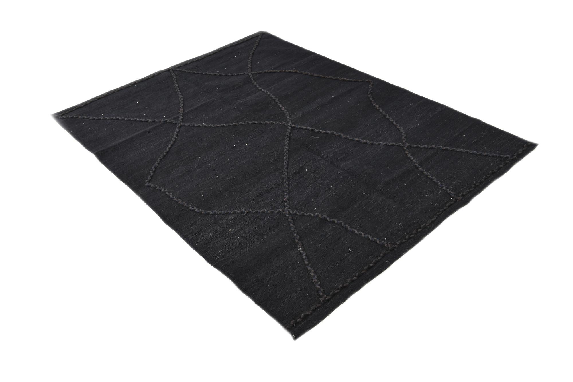 4' 9 x 6' 4 Hand Knotted Moroccan Wool Rug
