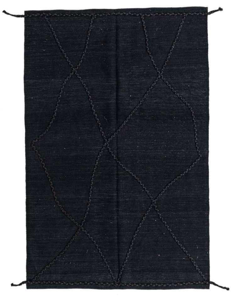 Detail image of 4' 9 x 6' 4 Hand Knotted Moroccan Wool Rug