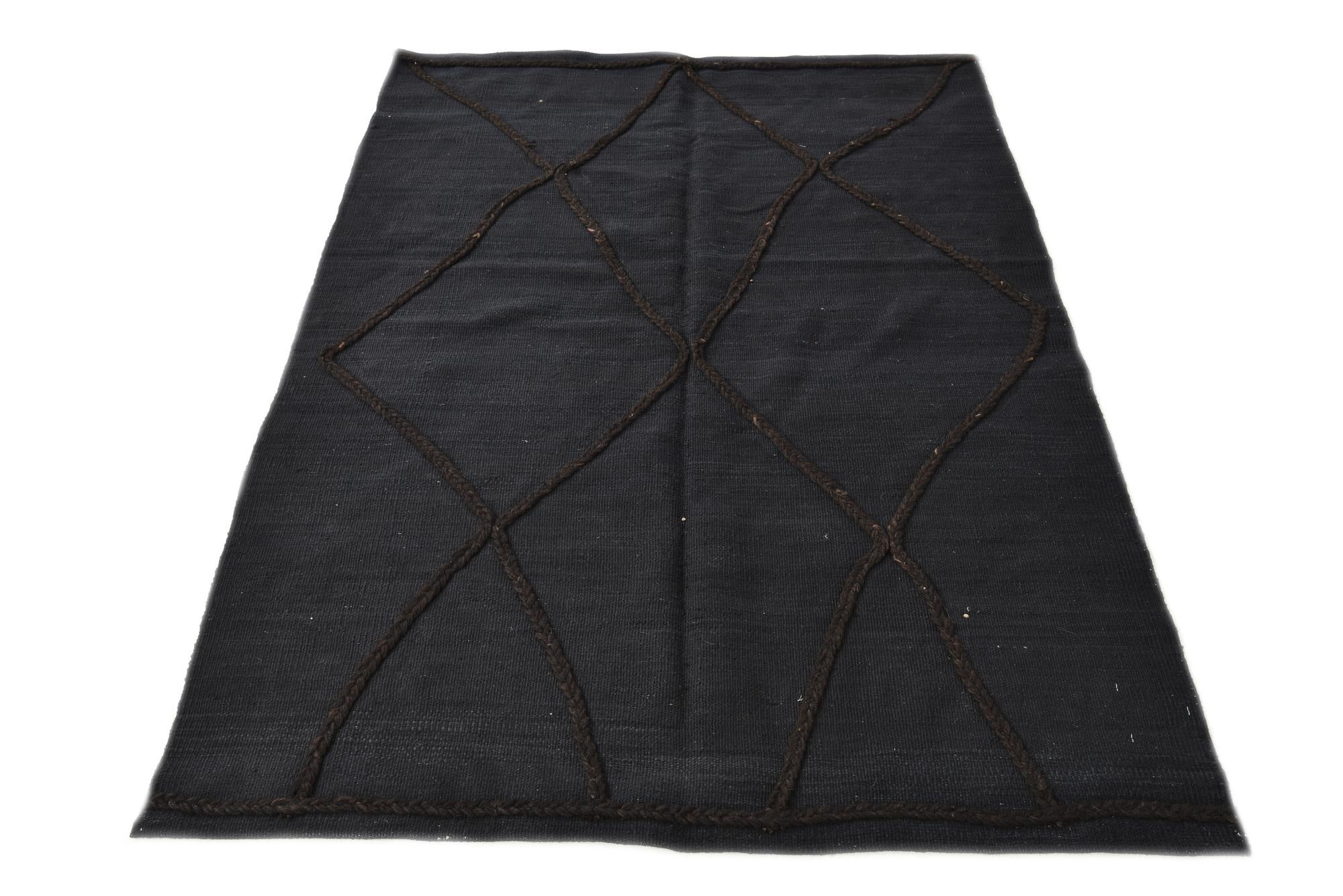 4' 2 x 6' Hand Knotted Moroccan Wool Rug