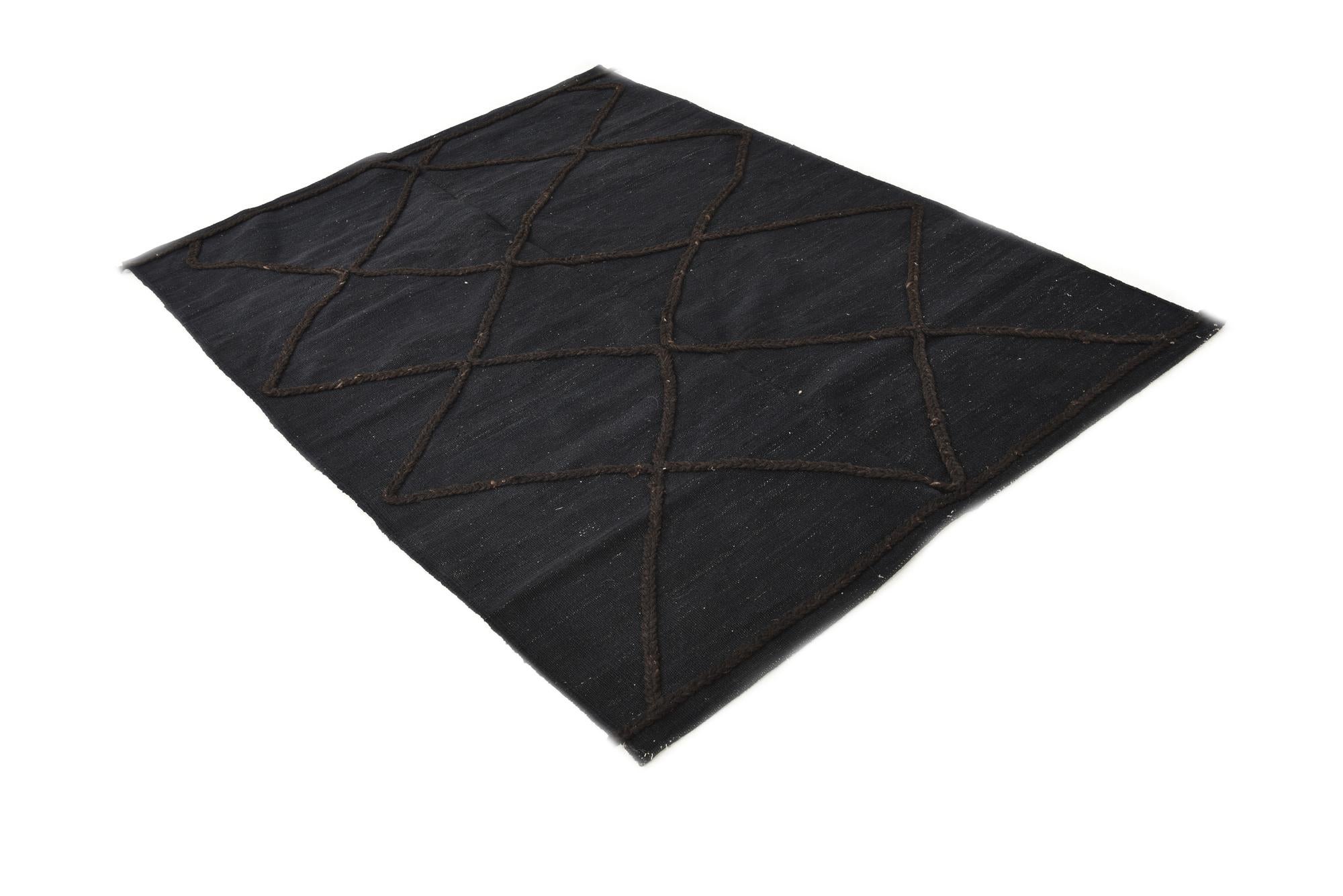 4' 3 x 5' 10 Hand Knotted Moroccan Wool Rug