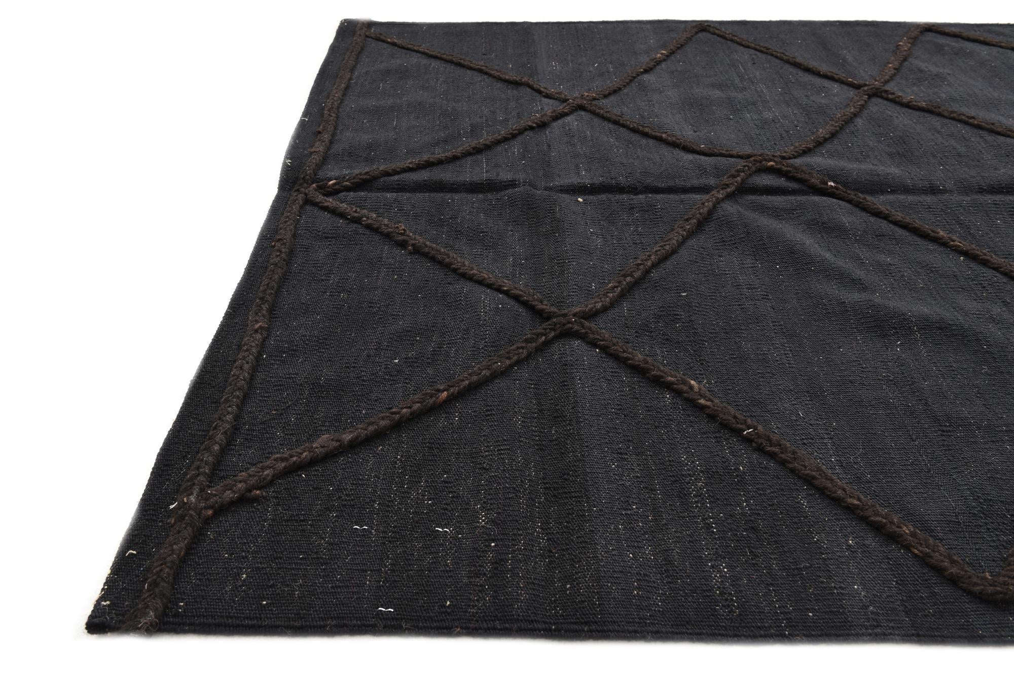 4' 3 x 5' 10 Hand Knotted Moroccan Wool Rug
