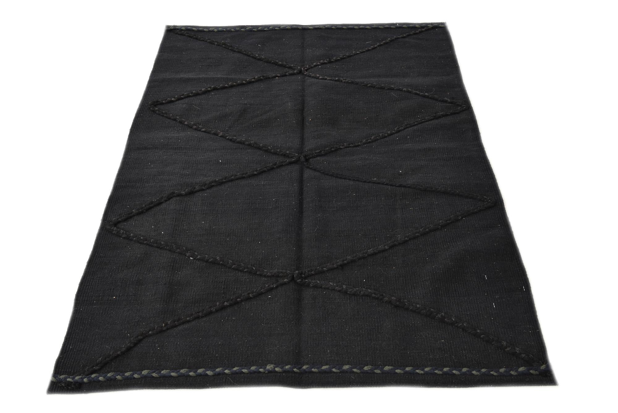 3' 6 x 4' 11 Hand Knotted Moroccan Wool Rug
