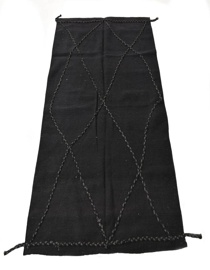 Detail image of 3' 5 x 4' 11  Hand Knotted Moroccan Wool Rug