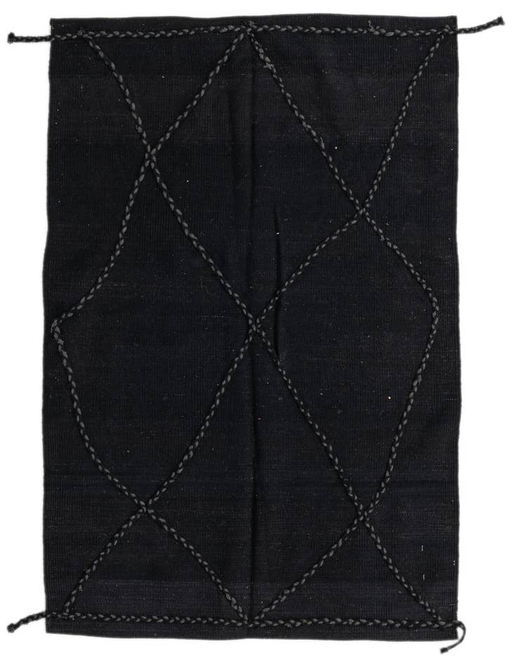 Detail image of 3' 5 x 4' 11 Hand Knotted Moroccan Wool Rug