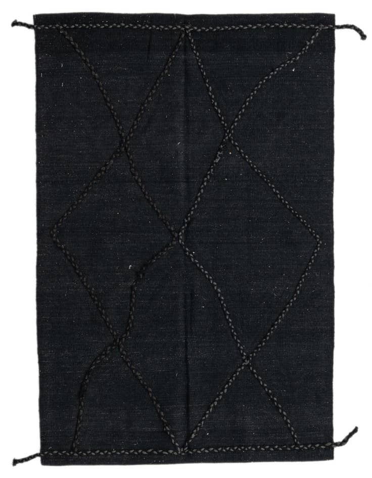 Detail image of 3' 6 x 5' Hand Knotted Moroccan Wool Rug