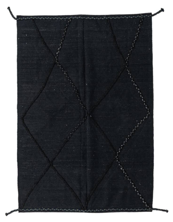 Detail image of 4' 4 x 5' 9 Hand Knotted Moroccan Wool Rug