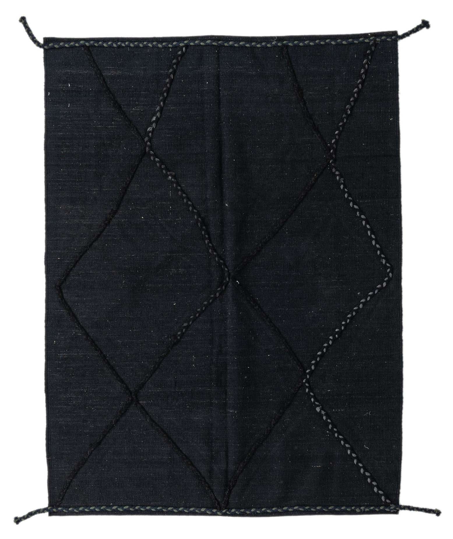 4' 4 x 5' 9 Hand Knotted Moroccan Wool Rug