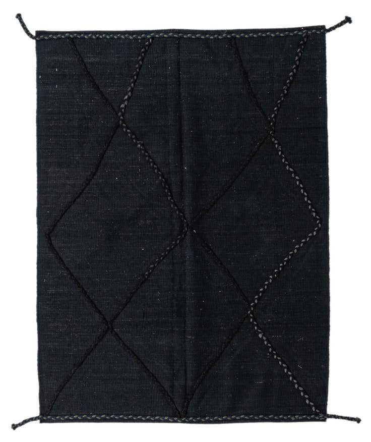 Detail image of 4' 4 x 5' 9 Hand Knotted Moroccan Wool Rug