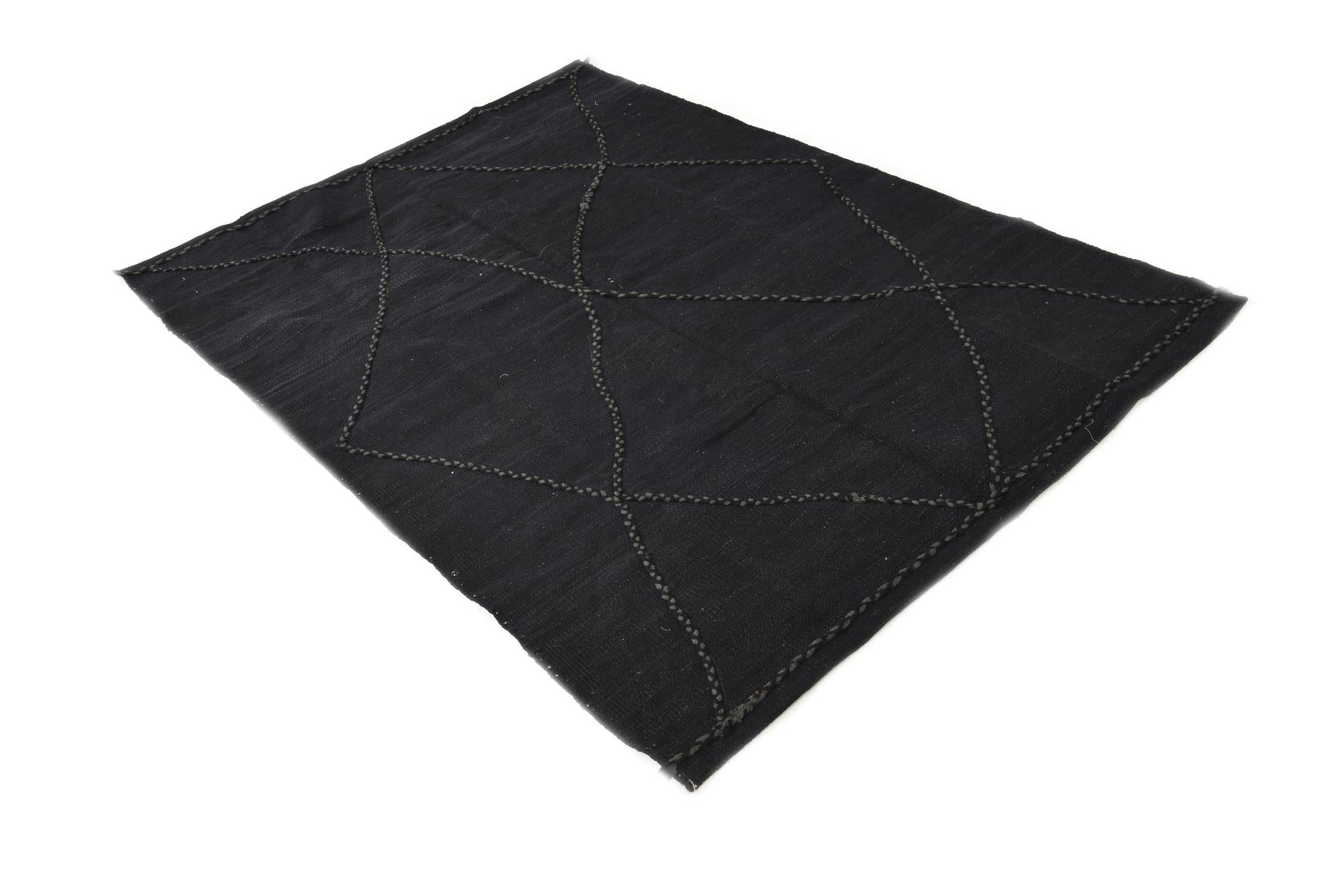 4' 1 x 5' 11 Hand Knotted Moroccan Wool Rug