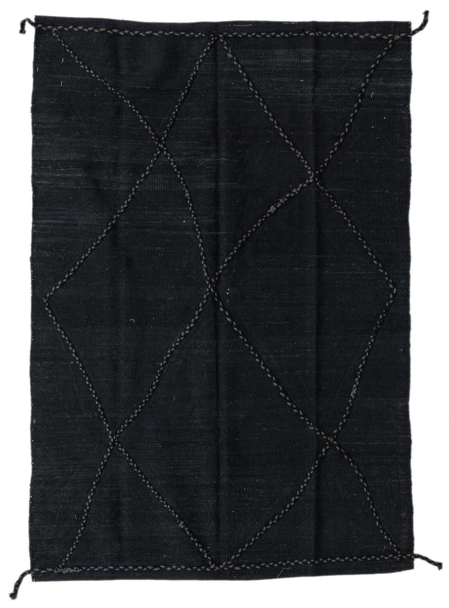 4' 1 x 5' 11 Hand Knotted Moroccan Wool Rug