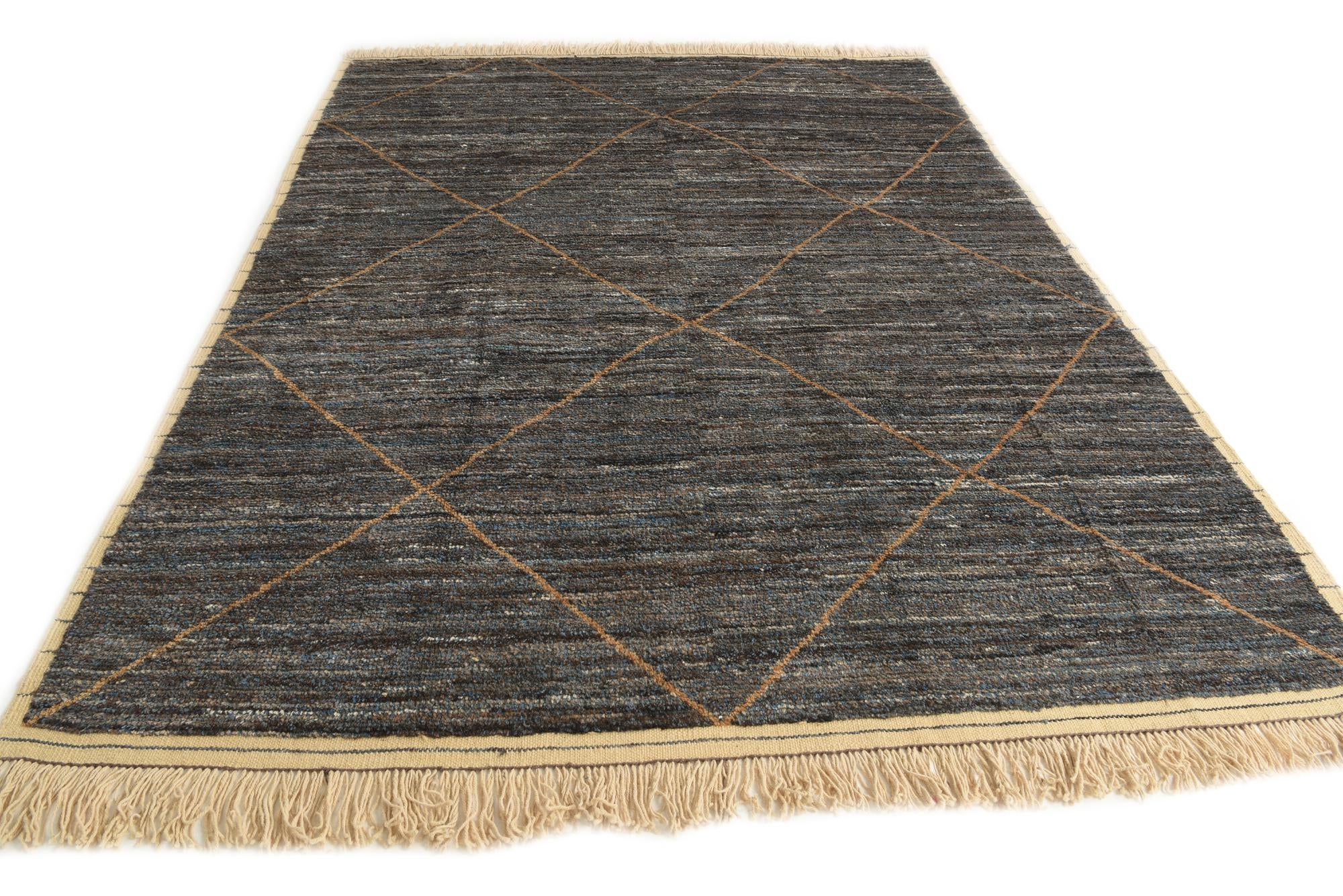 7' 10 x 10' 6 Hand Knotted Moroccan Wool Rug