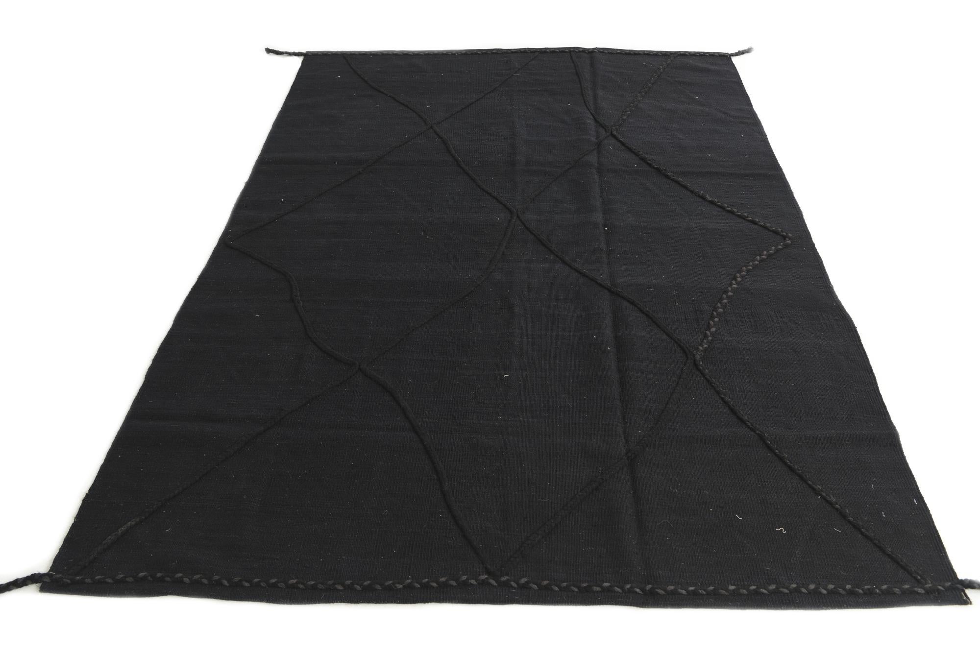 5' 8 x 8' Hand Knotted Moroccan Wool Rug