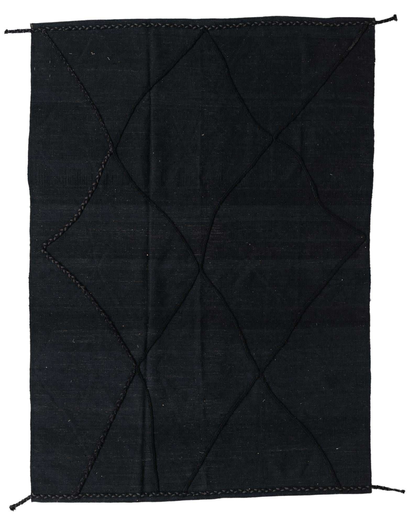5' 8 x 8' Hand Knotted Moroccan Wool Rug
