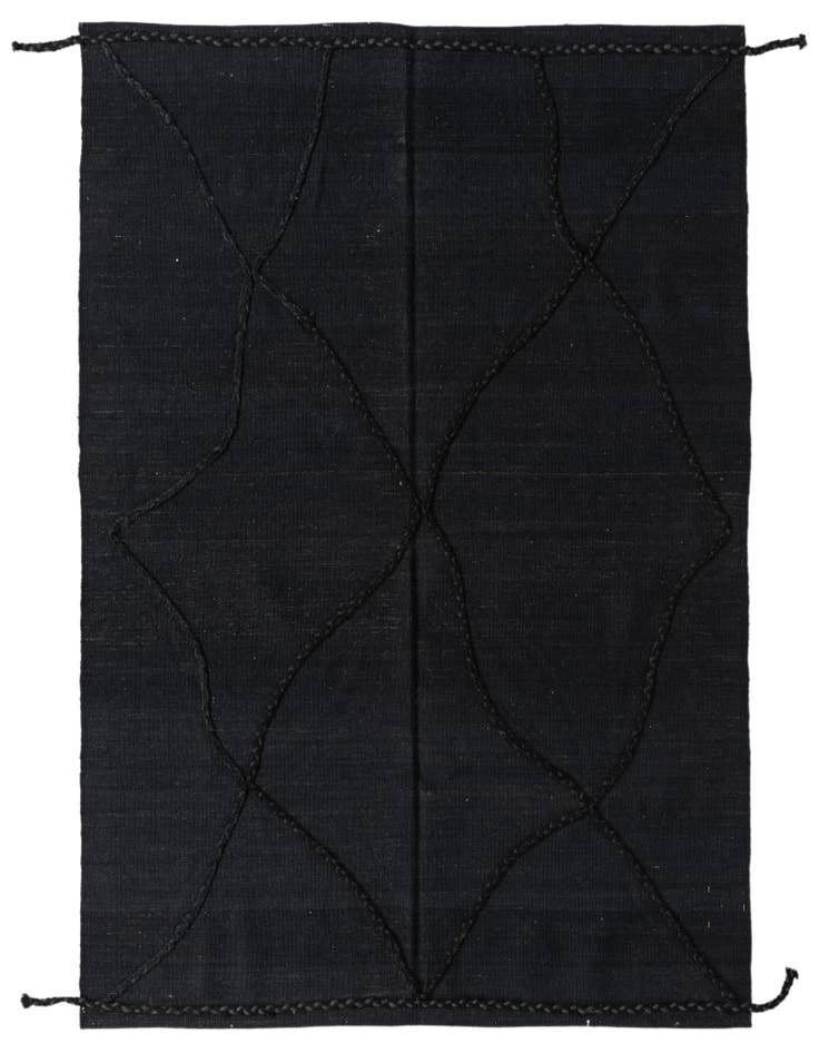 Detail image of 4' 10 x 6' 6 Hand Knotted Moroccan Wool Rug