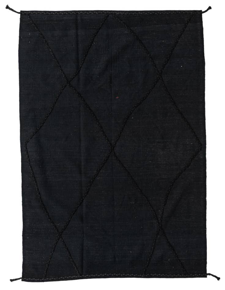Detail image of 5' 6 x 7' 7 Hand Knotted Moroccan Wool Rug