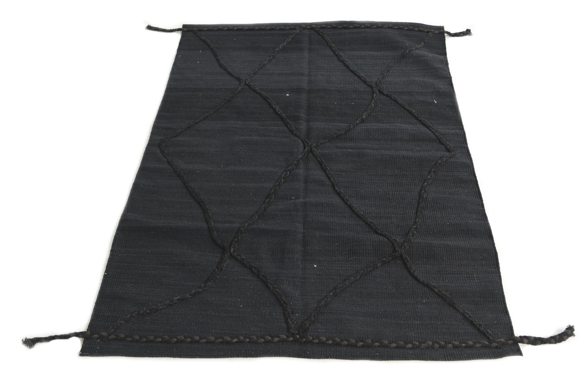 3' 5 x 5' Hand Knotted Moroccan Wool Rug