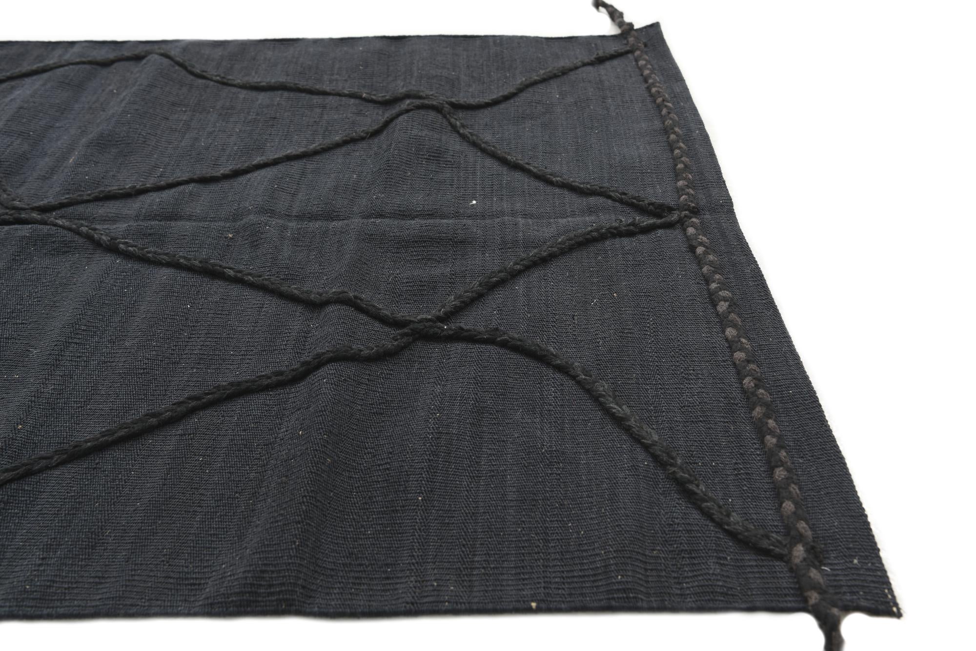 3' 5 x 5' Hand Knotted Moroccan Wool Rug