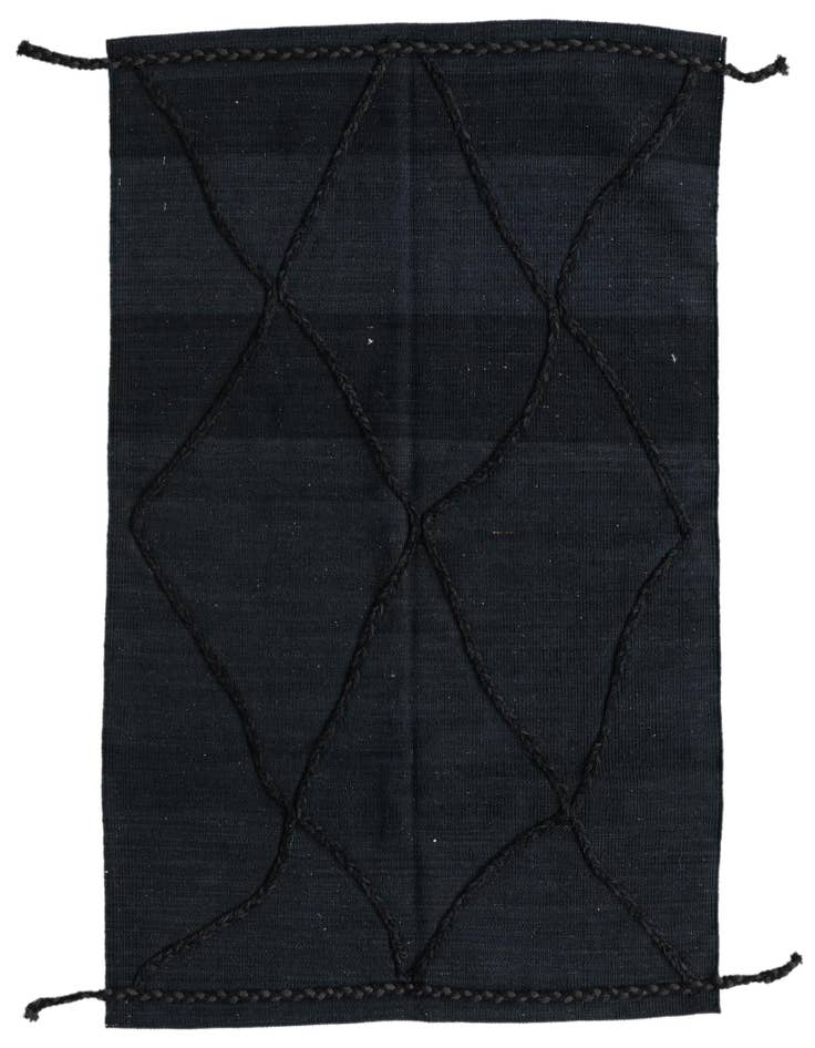 Detail image of 3' 5 x 5' Hand Knotted Moroccan Wool Rug