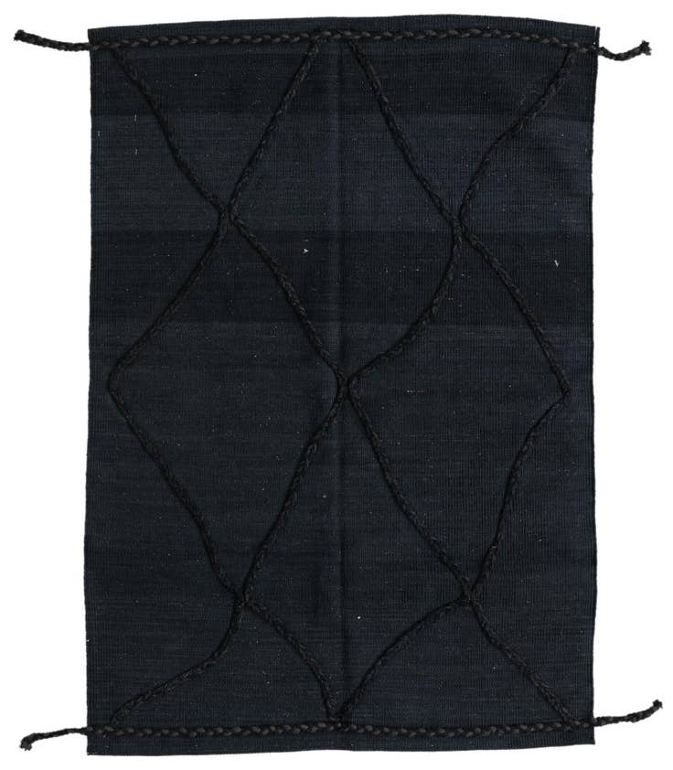 Detail image of 3' 5 x 5' Hand Knotted Moroccan Wool Rug