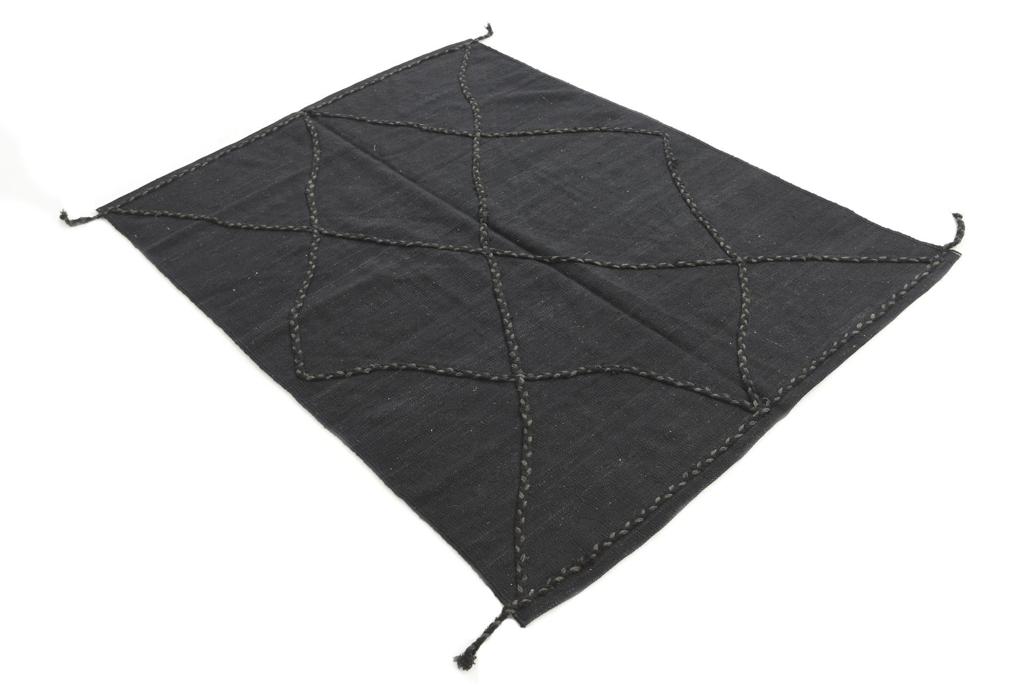 4' 3 x 5' 10 Hand Knotted Moroccan Wool Rug