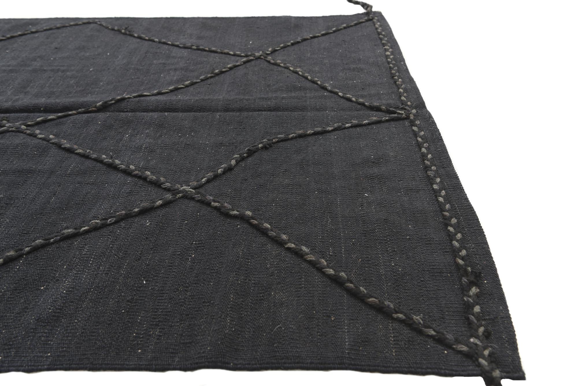 4' 3 x 5' 10 Hand Knotted Moroccan Wool Rug