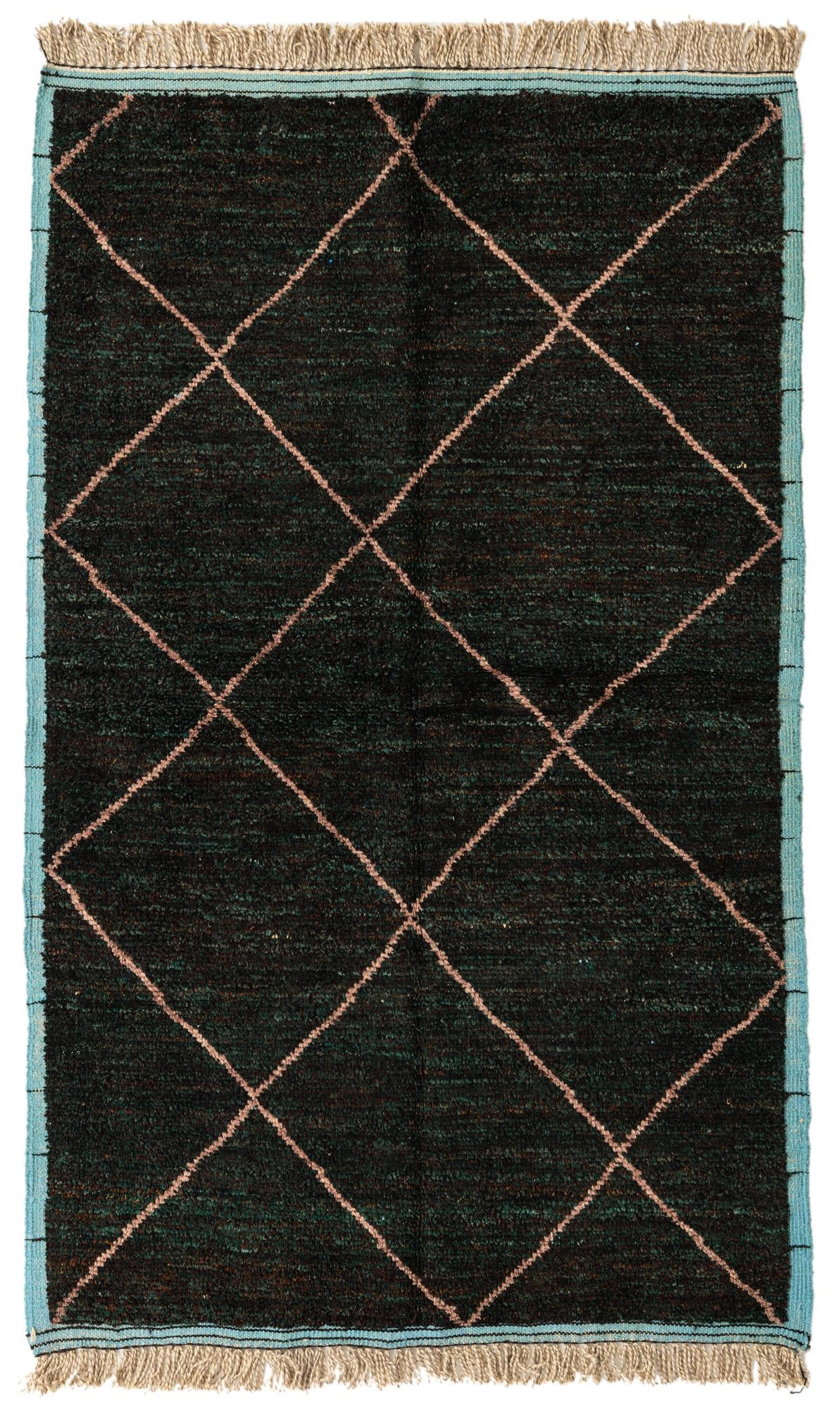 5' 1 x 8' 5 Hand Knotted Moroccan Wool Rug