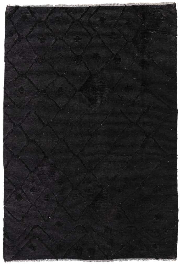 140cm x 205cm Noué main Marocain Tapis Laine