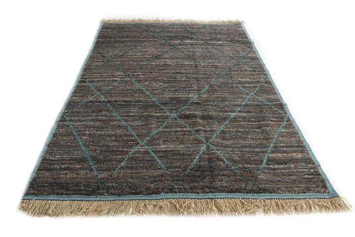6' 1 x 9' 2 Hand Knotted Moroccan Wool Rug