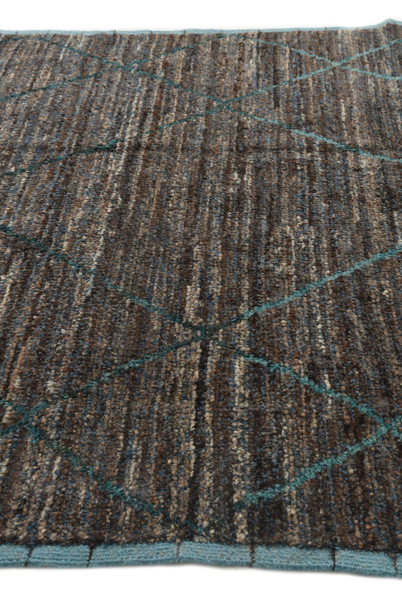 6' 1 x 9' 2 Hand Knotted Moroccan Wool Rug