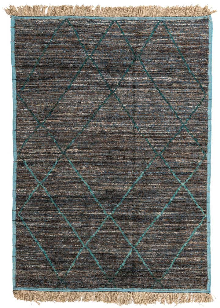 6' 1 x 9' 2 Hand Knotted Moroccan Wool Rug