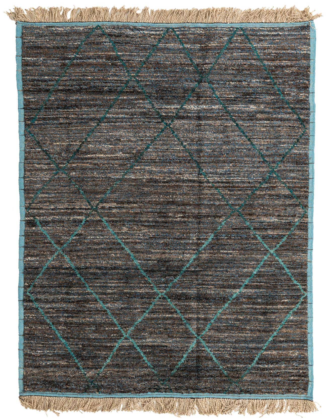 6' 1 x 9' 2 Hand Knotted Moroccan Wool Rug