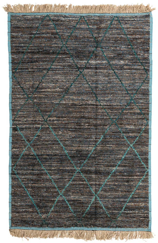 Detail image of 6' 1 x 9' 2 Hand Knotted Moroccan Wool Rug