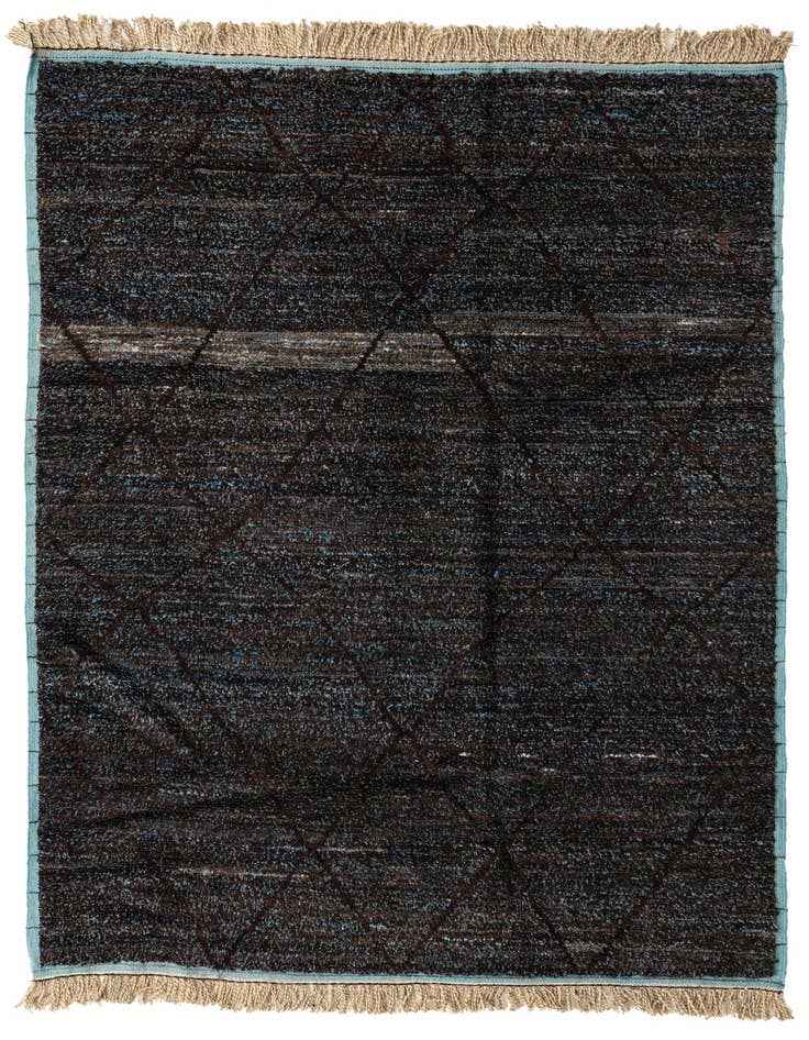 Detail image of 6' 1 x 9' 5 Hand Knotted Moroccan Wool Rug
