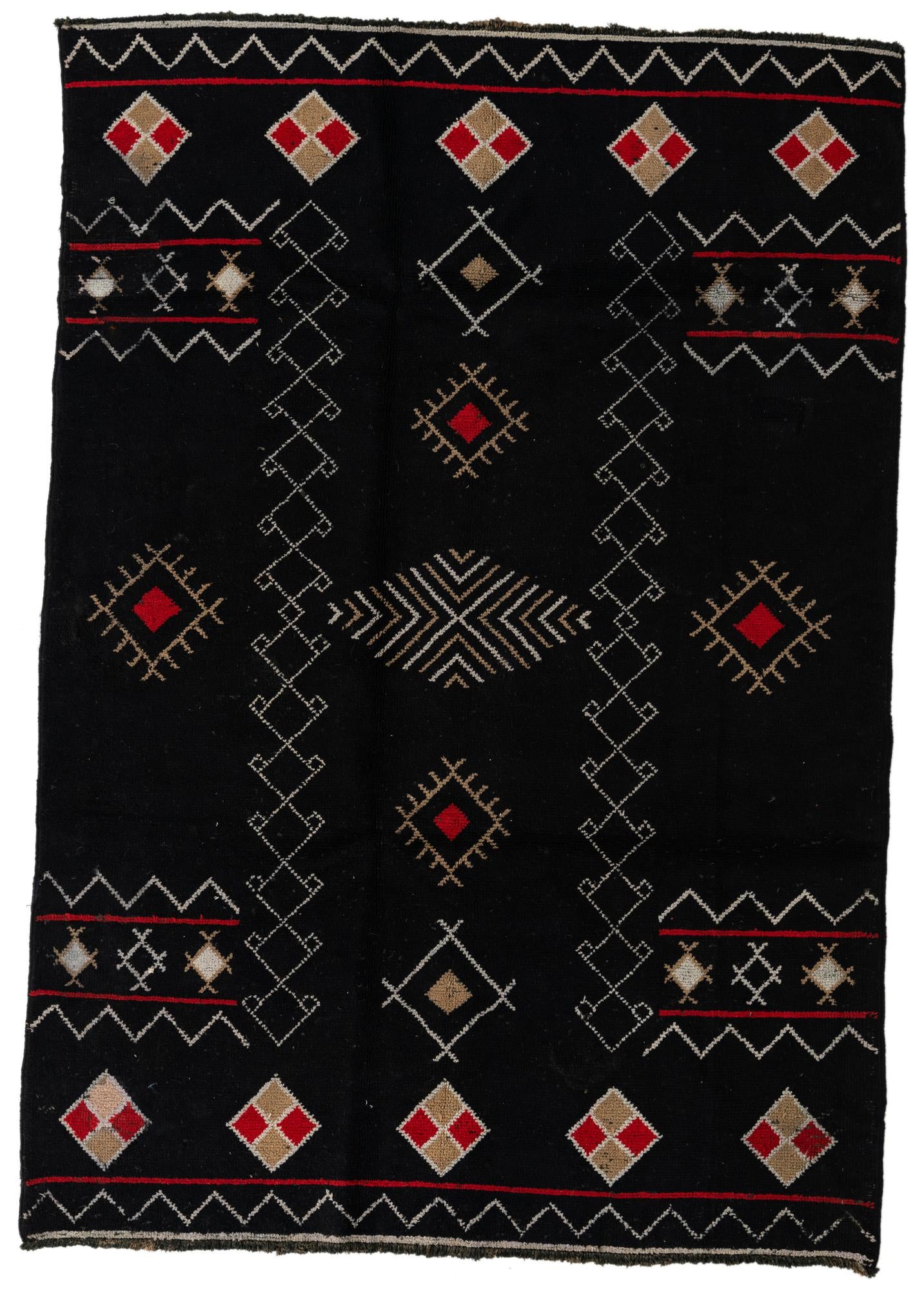 6' 5 x 9' 3 Hand Knotted Moroccan Wool Rug